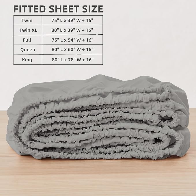 HBHLFZ Full Fitted Sheet Only, Soft Breathable Bottom Sheet - Image 2
