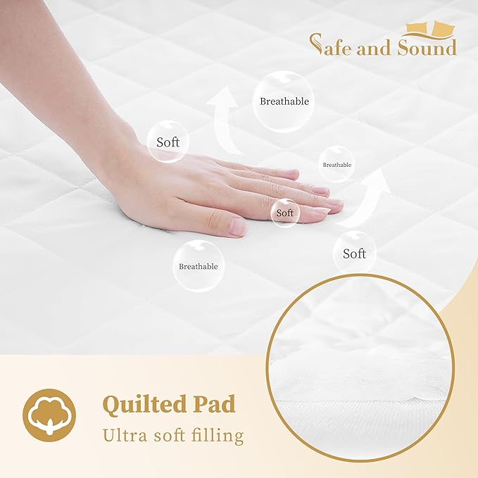 Quilted Fitted Cal King Mattress Pad Cover, Waterproof Mattress Protector - Image 5