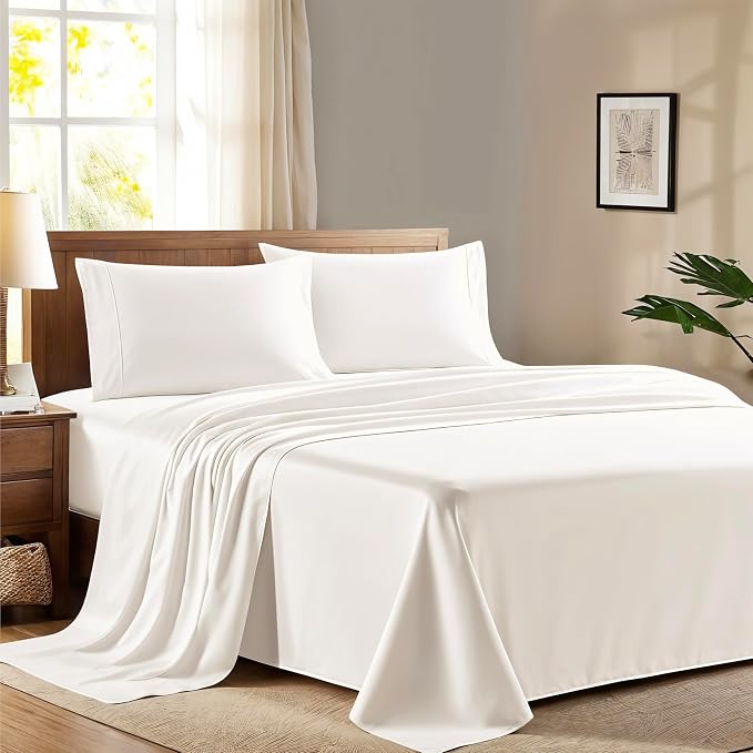 100% Egyptian Cotton California King Size Sheet Set by AshtonSheets