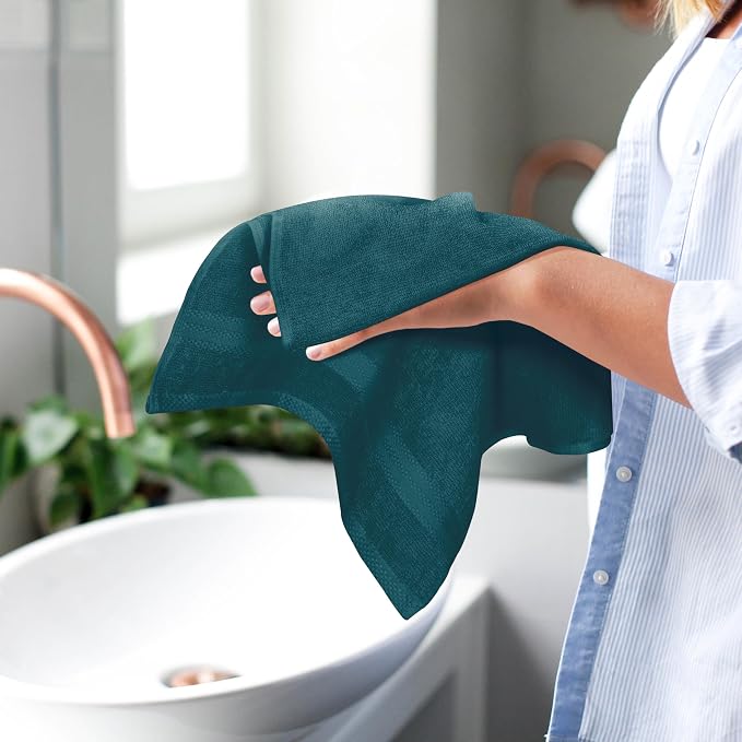 GLAMBURG Ultra Soft 6-Piece Hand Towel Set 16x28-100% Ringspun Cotton - Image 5