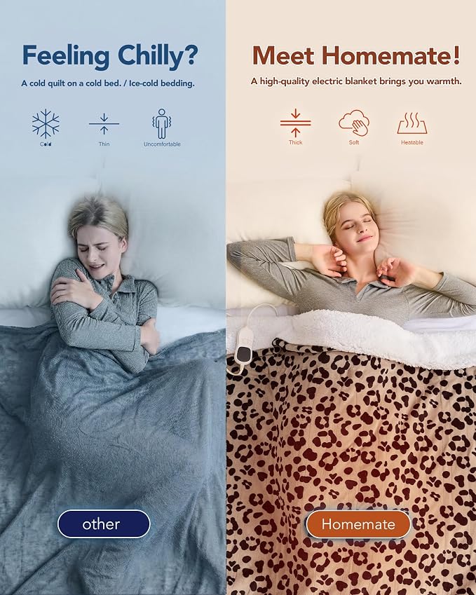 Homemate Electric Heated Blanket Full Size - Image 3