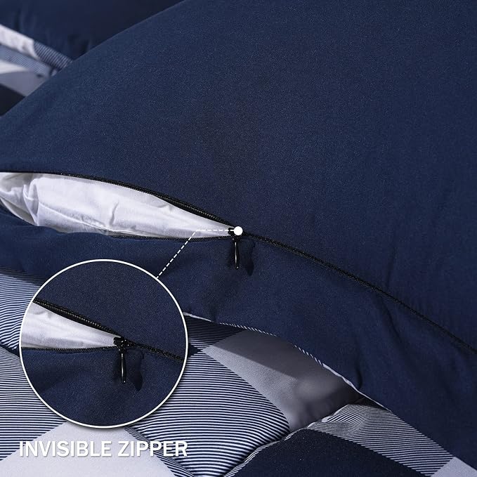 downluxe Lightweight Plaid Comforter Set - Image 5