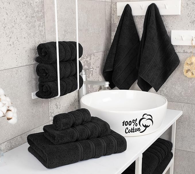 American Soft Linen Luxury 6 Piece Towel Set, 2 Bath Towels 2 Hand Towel 2 - Image 2