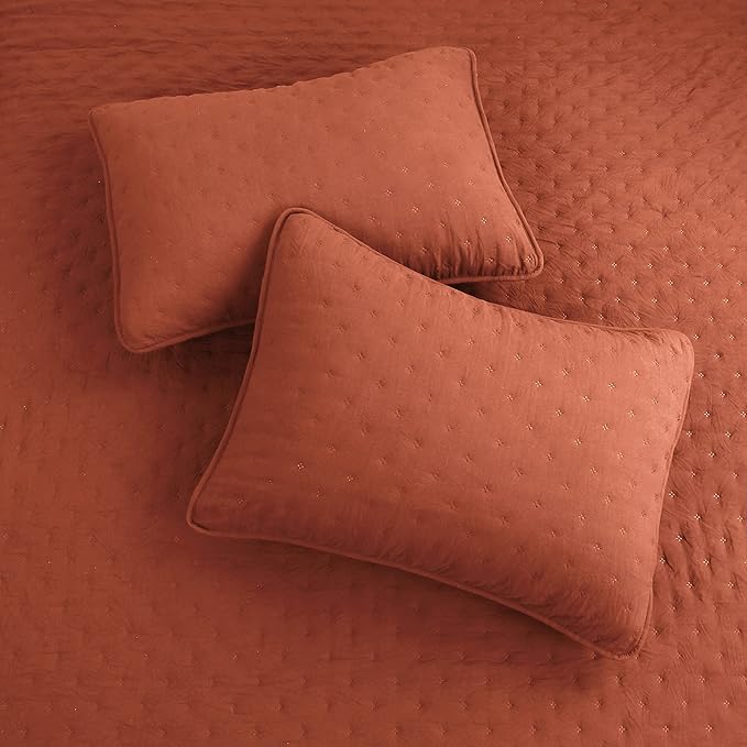 ROARINGWILD Burnt Orange Quilt Sets Queen Size - Image 4