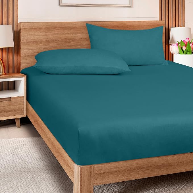 ROYALE LINENS 300 Thread Count 100% Long Staple Combed Cotton Fitted Sheet Queen - Image 5