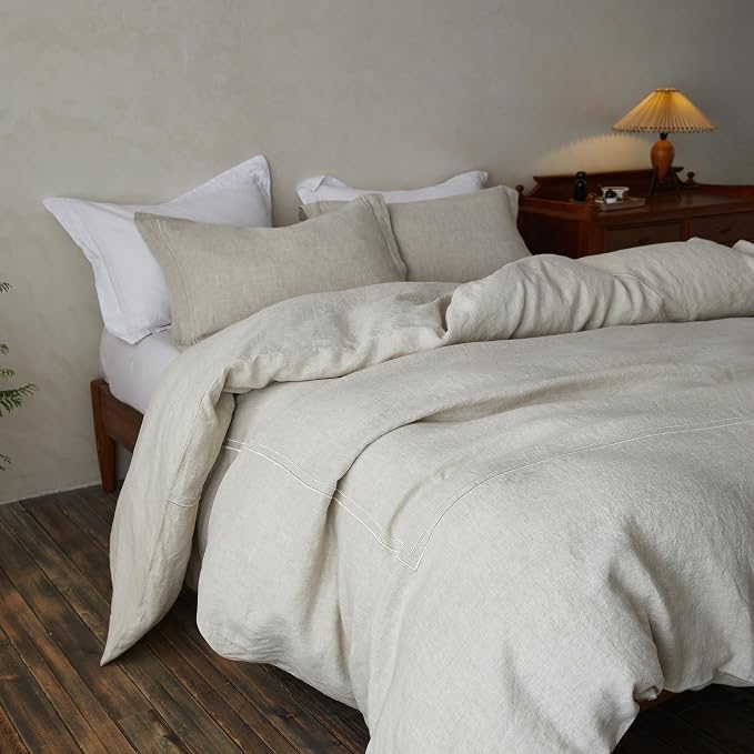 Simple&Opulence 100% Washed Linen Duvet Cover Set 68"x86" - Image 2