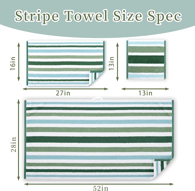 Green and White Towels - Image 4