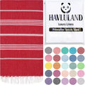 HAVLULAND Turkish Beach Towel Oversized 40"x 72" 100% Turkish Cotton, Sand Free by Havluland