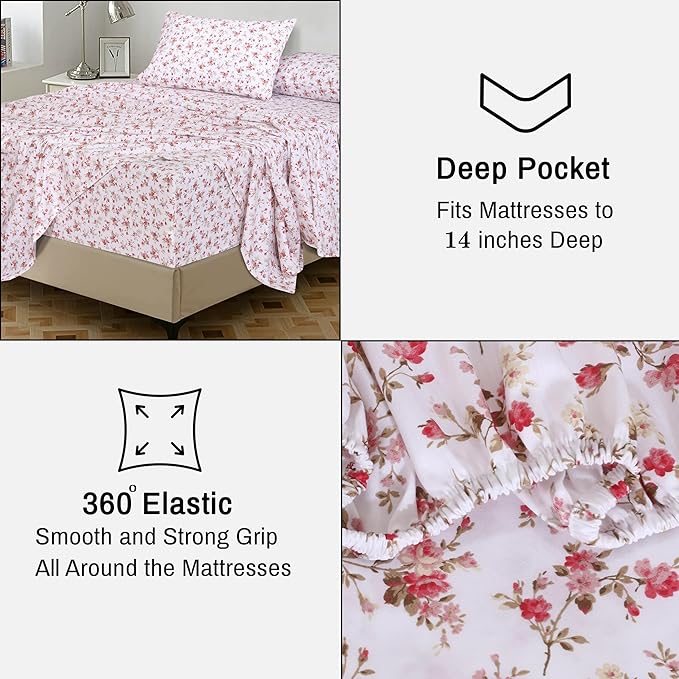 RUVANTI 100% Cotton Sheets – California King Percale Bedding, Cooling & - Image 6