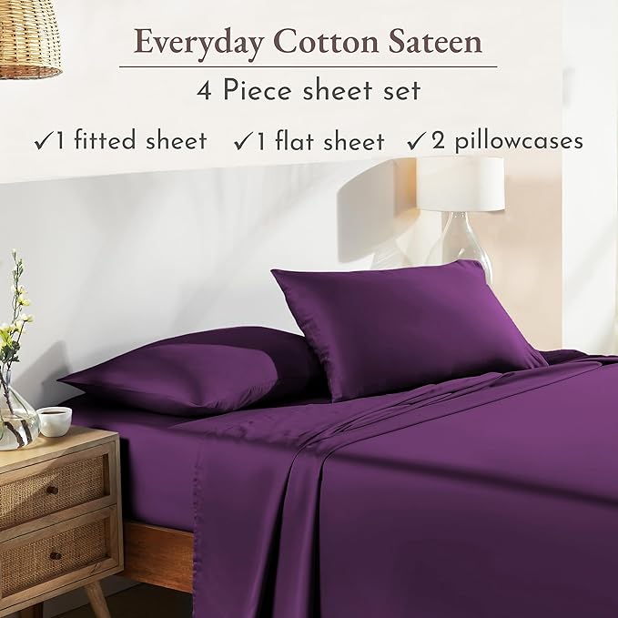 California Design Den Natural 100% Cotton Sheets Full Size Bed Set - Image 4