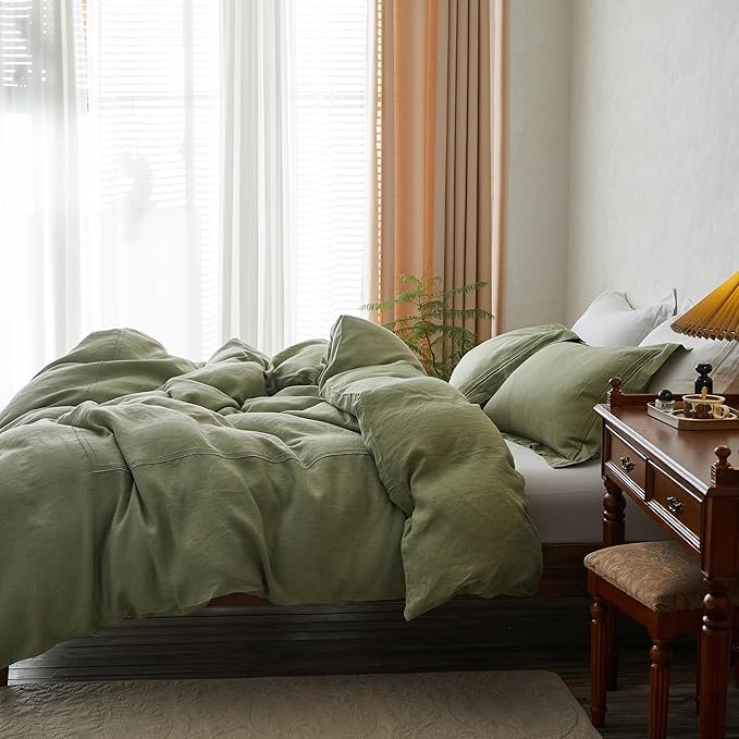 Simple&Opulence 100% Washed Linen Duvet Cover Set 88"x92" - Image 2