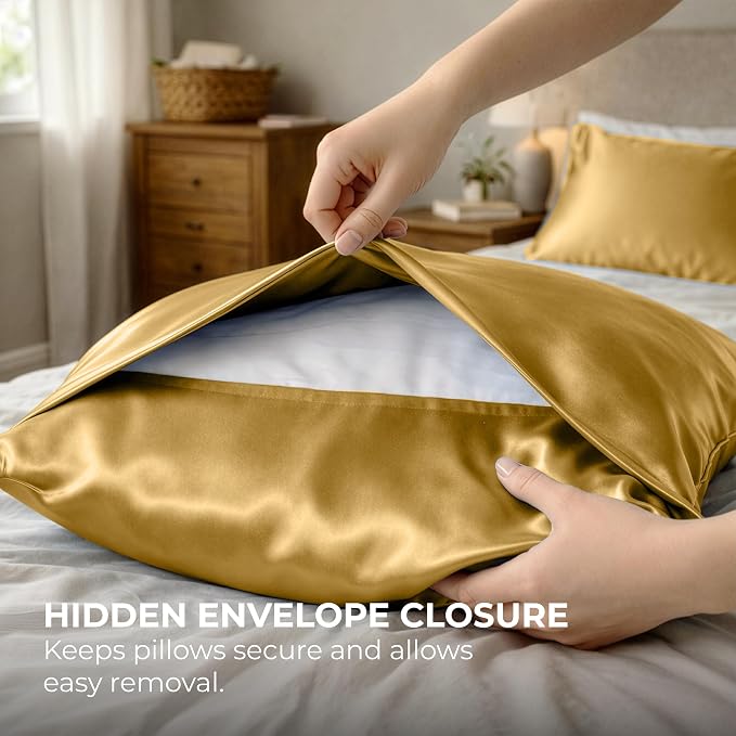 Pure Bedding Satin Pillowcase 2 Pack - Image 7