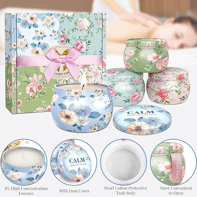 BlissfulOasis Scented Candles Set, 35.2 oz 8 Pack Home Scented Candles - Image 4