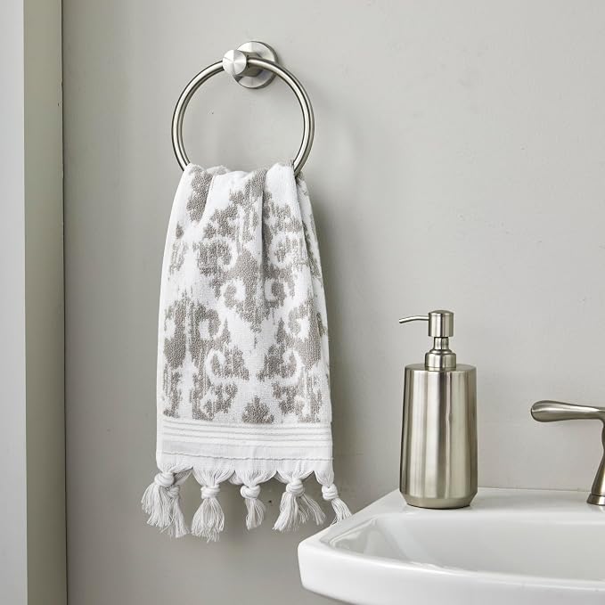 SKL Home Mirage Fringe 100% Turkish Cotton Hand Towel, 16x26 in - Image 3