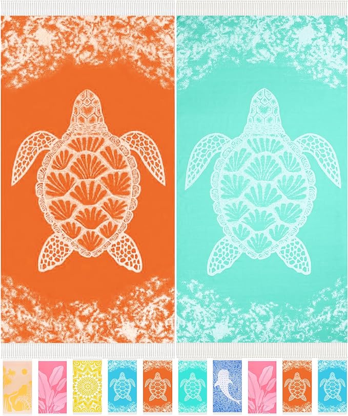 Antfuny 2 Pack Turkish Beach Towel Quick Dry Absorbent Lightweight Thin by ANTFUNYgivesmorechoices