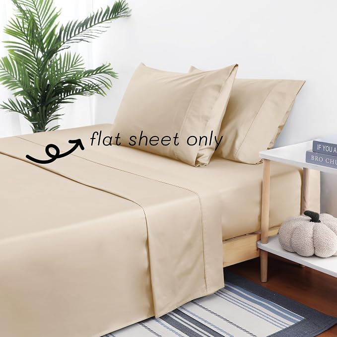 Flat Sheet Only 2 Pack, Twin Size 400 Thread Count 100% Egyptian Cotton Flat - Image 3