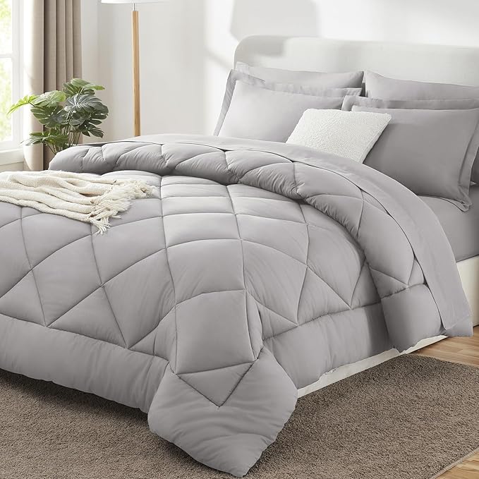CozyLux Queen Comforter Set French Grey by CozyLux