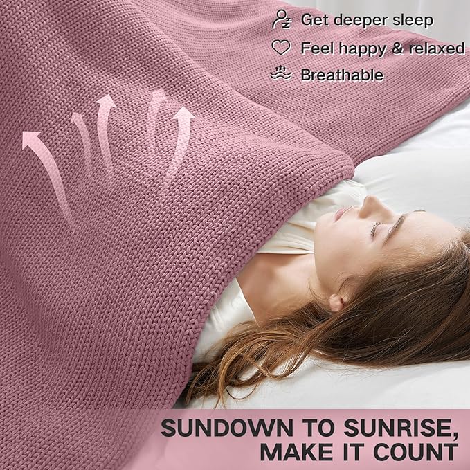 Guohaoi Knitted Weighted Blanket Kids No Beads Cooling Heavy Blanket, Home - Image 7