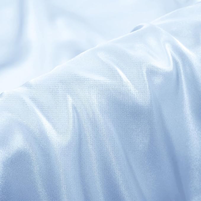 Aormenzy Satin Pillow Cases for Women Queen Size Set of 2, Baby Blue Satin - Image 2