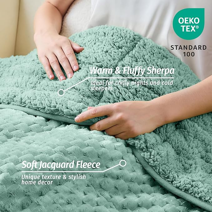 Wemore Fleece Weighted Blanket for Adults, Dual Sided Cozy Soft Sherpa Heavy - Image 3