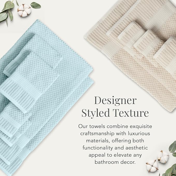 NY Loft 100% Cotton Bath Towels 4 Pack | Super Soft & Absorbent Quick-Dry Bath - Image 5