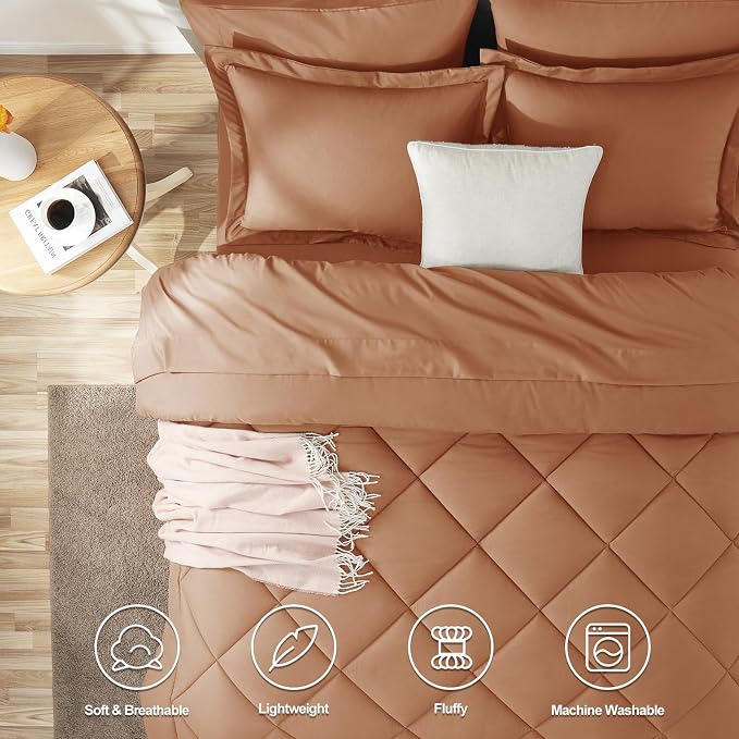CozyLux Full Size Comforter Sets Pumpkin - Image 2