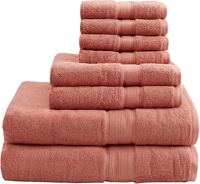 Madison Park 800GSM Bathroom Towel Set of 8 100% Cotton Bath Towel Set by MADISONPARK