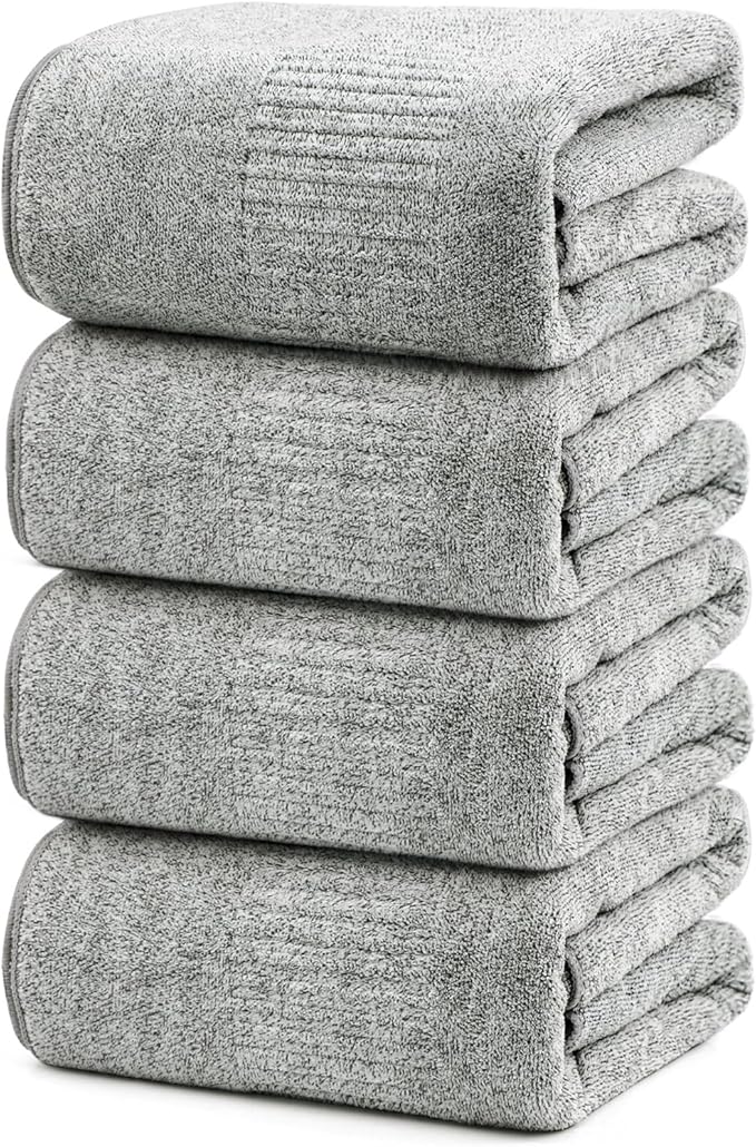 SEISSO Bath Towels Set of 4 Premium Bath Towels 35” x 63” Oversized Towels by SEISSO