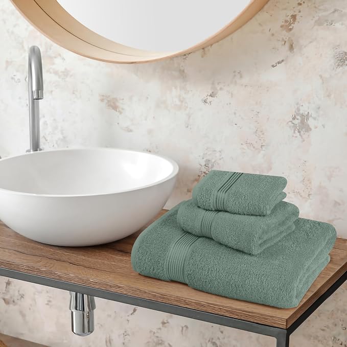 Belizzi Home Ultra Soft 3 Pack Cotton Towel Set, Contains a Bath Towel 28x55 - Image 3