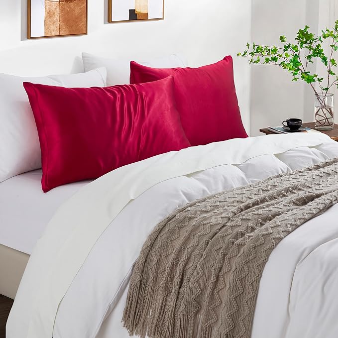 Satin Pillowcases with Zipper （20x30）, Queen Size Pillowcases Set of 2 - Image 6