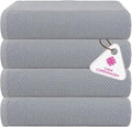 CASA COPENHAGEN EcoPop 4Pcs 100% Cotton Large Designer Towels Gift Set- Grey by CASACOPENHAGEN