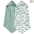 Yoofoss Hooded Baby Towels for Newborn 2 Pack 100% Muslin Organic Cotton Baby by YOOFOSS