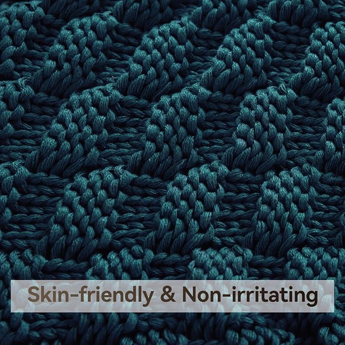 Knitted Weighted Blanket for Adult, No Beads Heavy Blanket 50” x 60'' 7lbs - Image 4