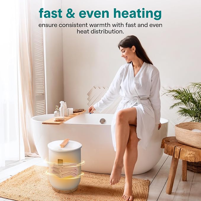 SereneLife Digital Display Bucket Towel Warmers, Luxury Towel Heater Gifts - Image 5