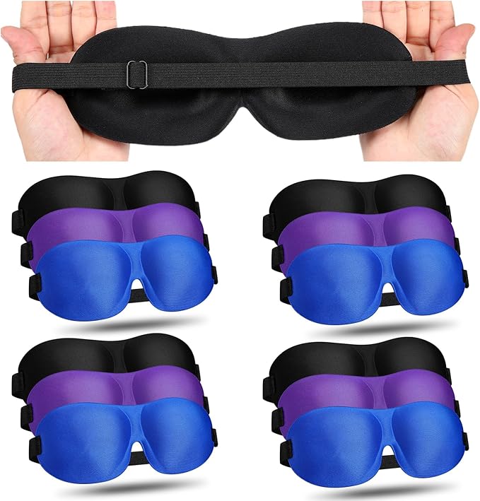 Bonuci 12 Pack Sleep Mask Blackout 3D Eye Mask by Bonuci