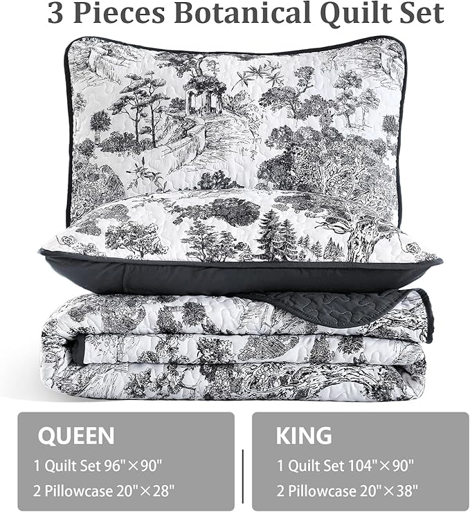 WONGS BEDDING Botanical Quilt Set King Size - Image 7