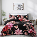 Floral Quilt Set Queen 3 Pieces Red Floral Quilt Coverlet Set Soft Microfiber by DRUCON