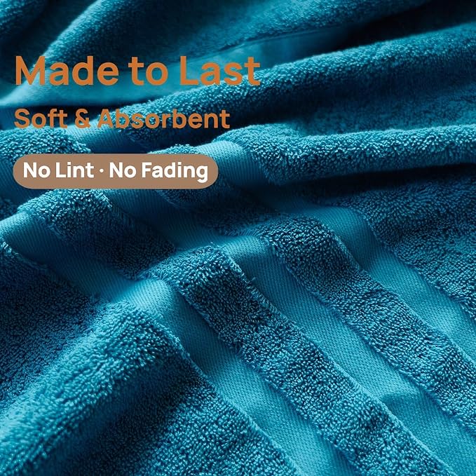 Bath Towels 2 Pack, 30 x 60 Inches, Large 100% Cotton Towels, Comfortable - Image 4