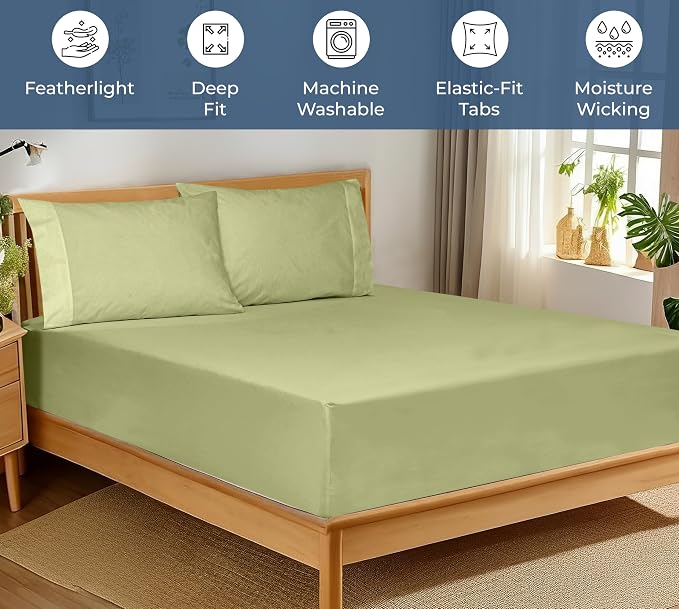 Royale Linen 100% Organic Cotton Fitted Sheet - Image 3