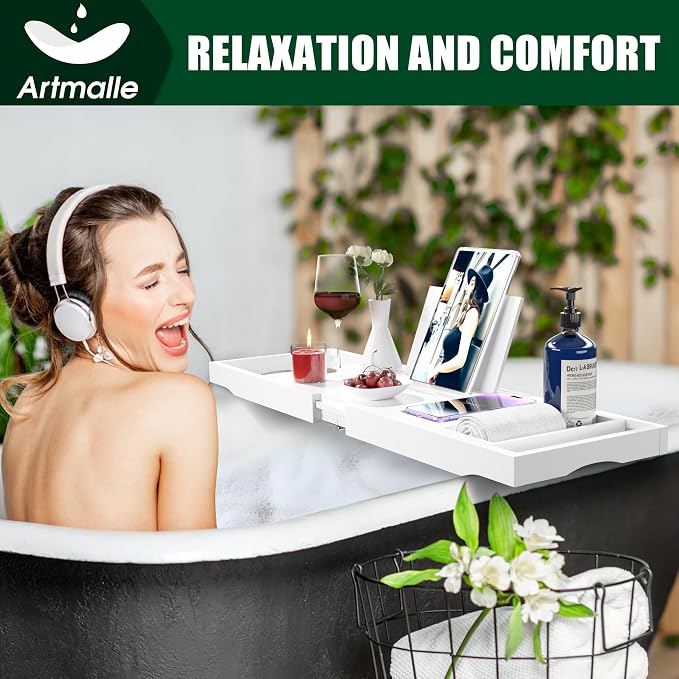 Artmalle Foldable Bathtub Caddy Tray - Image 8