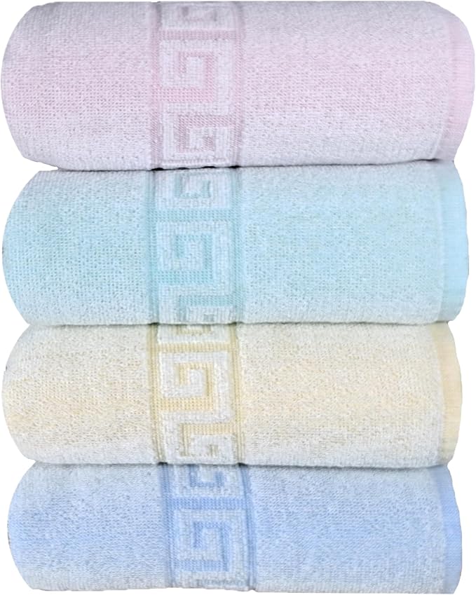 BolBom*S 100% Cotton Bath Towels, 4 Pack, Light Weight, Super Absorbent and - Image 4