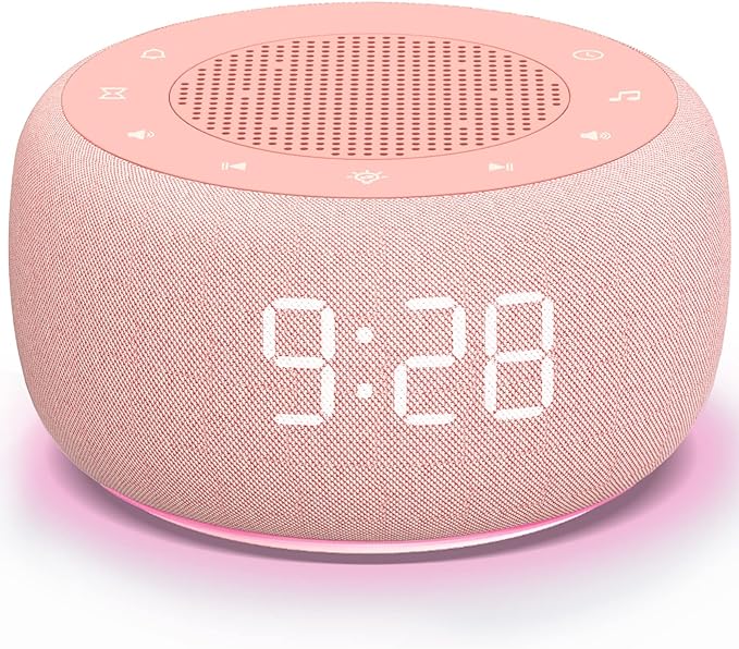Buffbee Sound Machine & Alarm Clock 2-in-1-0-100% Display Dimmer, Under Light by BUFFBEE