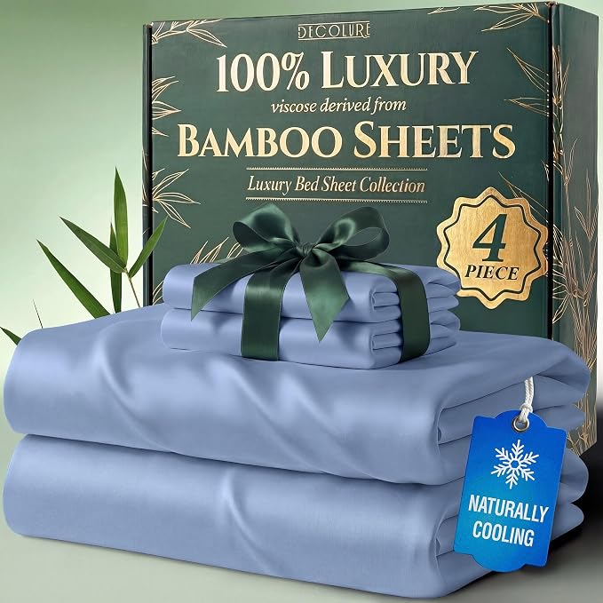 DECOLURE 100% Viscose Derived from Bamboo Sheets Twin Size by DECOLURE