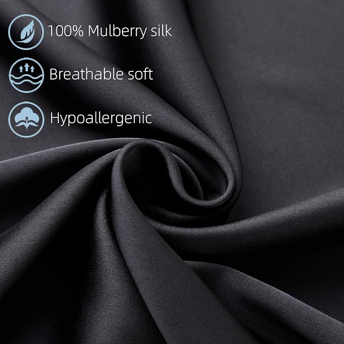 100% Silk Pillow Cases 2 Pack, Mulberry Silk Pillowcase - Image 2