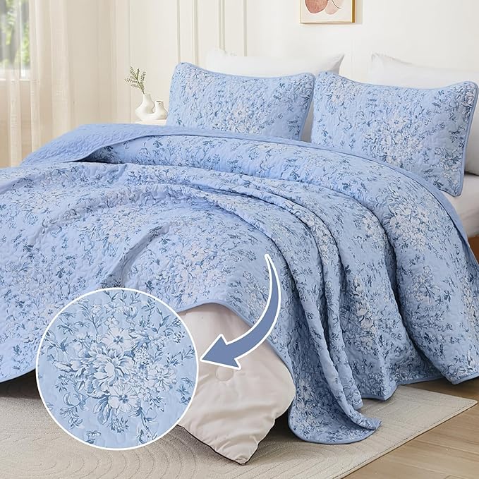 WONGS BEDDING Quilt Queen Size, Botanical Quilt - Image 2