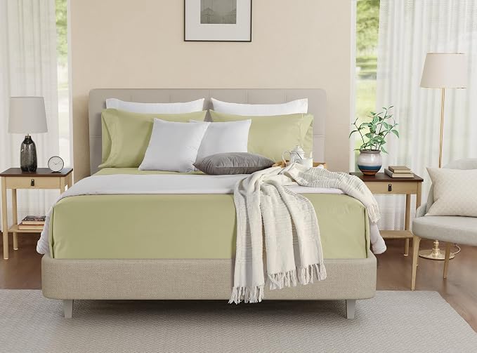 100% Cotton Sheets California King Size Sheets Set, CalKing Sheet Set, 800 - Image 2
