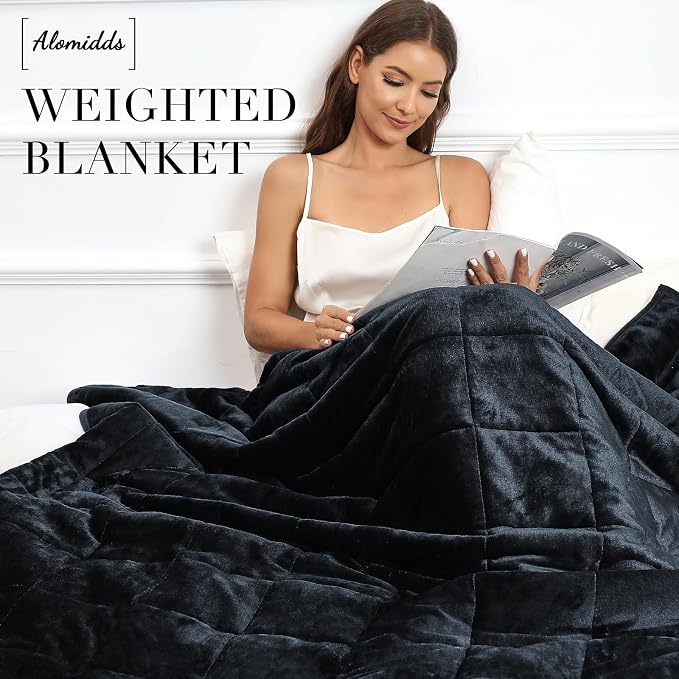 Alomidds Weighted Blanket with Soft Plush Fleece, Throw Blanket with Cozy Warm - Image 6