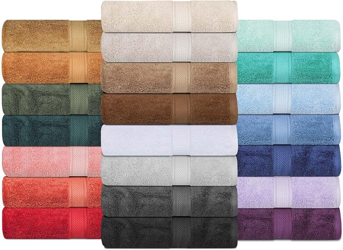 SUPERIOR Egyptian Cotton Pile Hand Towel Set of 4, Ultra Soft Luxury Towels - Image 7