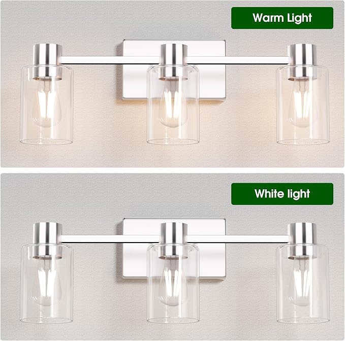 3-Light Brushed Nickel Wall Sconces - Image 4