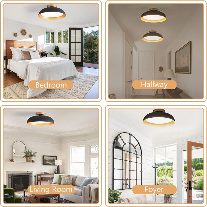 Bargeni Flush Mount Ceiling Light, 12.5 inch Ceiling Lighting Fixture, Mid - Image 6